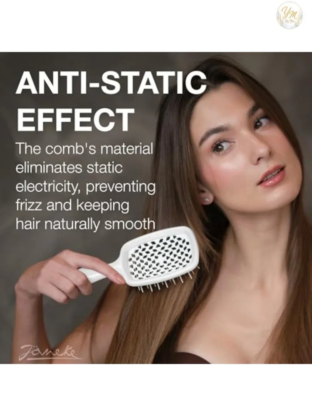 Vented Detangling Hair Brush for Blow Drying, Anti-Static Nylon Bristles, Heat